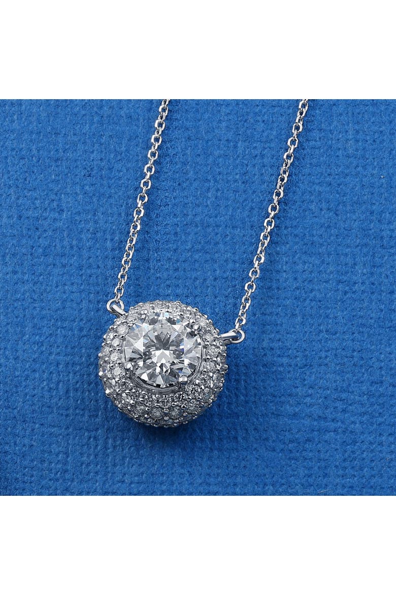 Certified 3 1/2Ct Euro Diamond Pendant 14k Gold 18" Women's Necklace Lab Grown, Alternate, color, White Gold