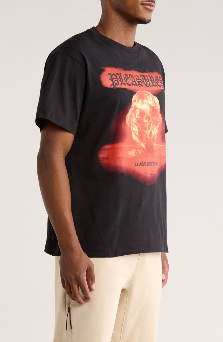 PLEASURES Quarrel Cotton Graphic T-Shirt, Alternate, color, Vintage Black