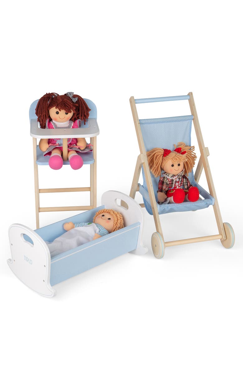 Tidlo Doll's High Chair, Alternate, color, Blue