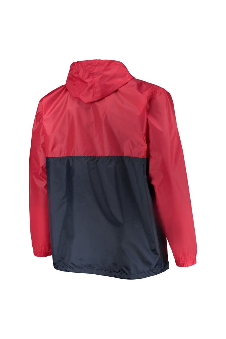 Men's Red Washington Capitals Big & Tall Anorak Half-Zip Pullover Hoodie, Alternate, color, Red