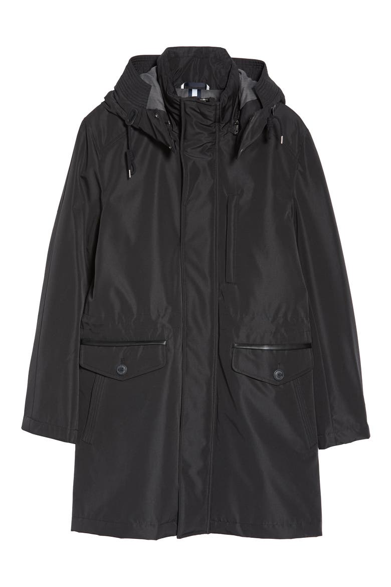 Insulated Water Resistant Car Coat, Alternate, color, BLACK