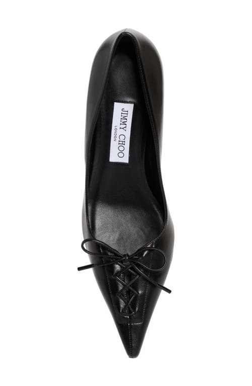 Jimmy Choo Scarlett Leather Lace-up Kitten Heel Pumps In Black