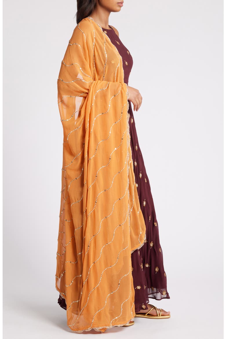 Nila Anarkali with Dupatta, Alternate, color, BURGUNDY