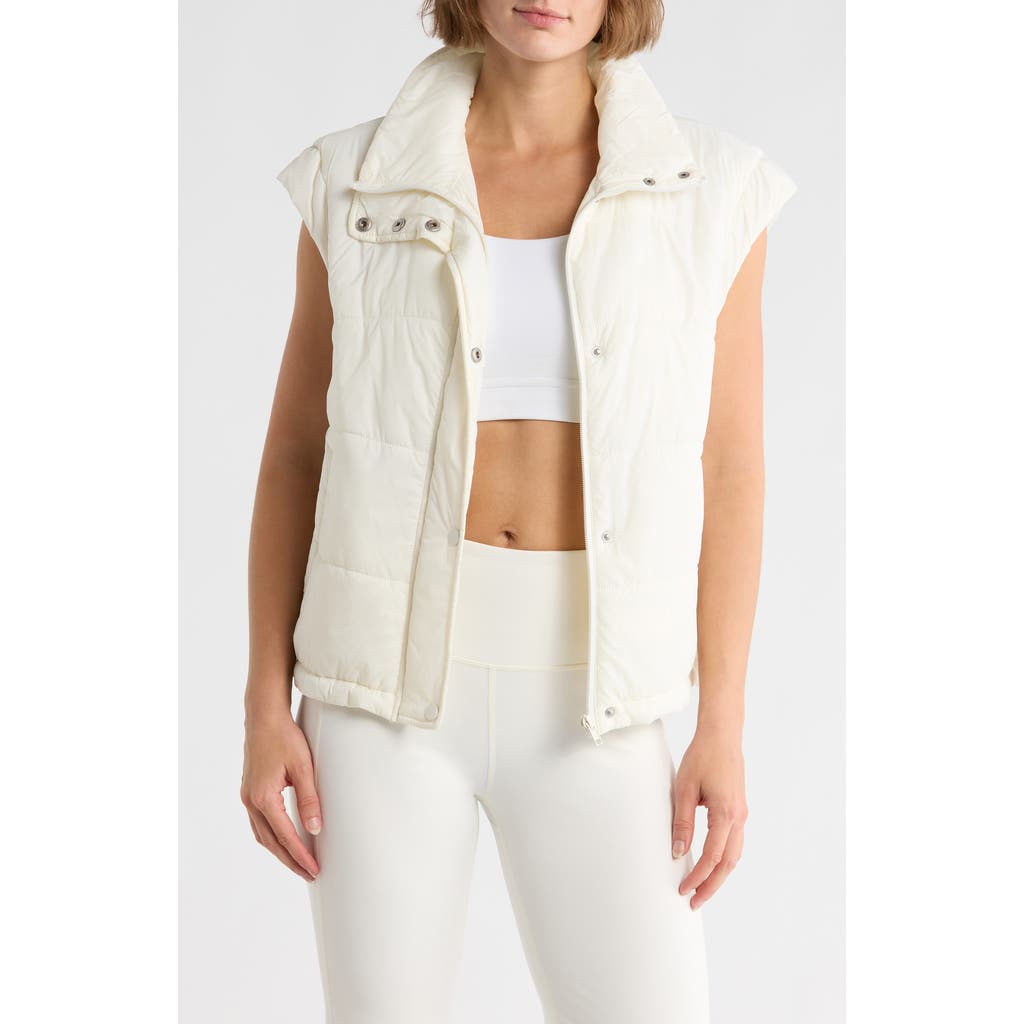 Z By Zella Channel Quilted Puffer Vest In White