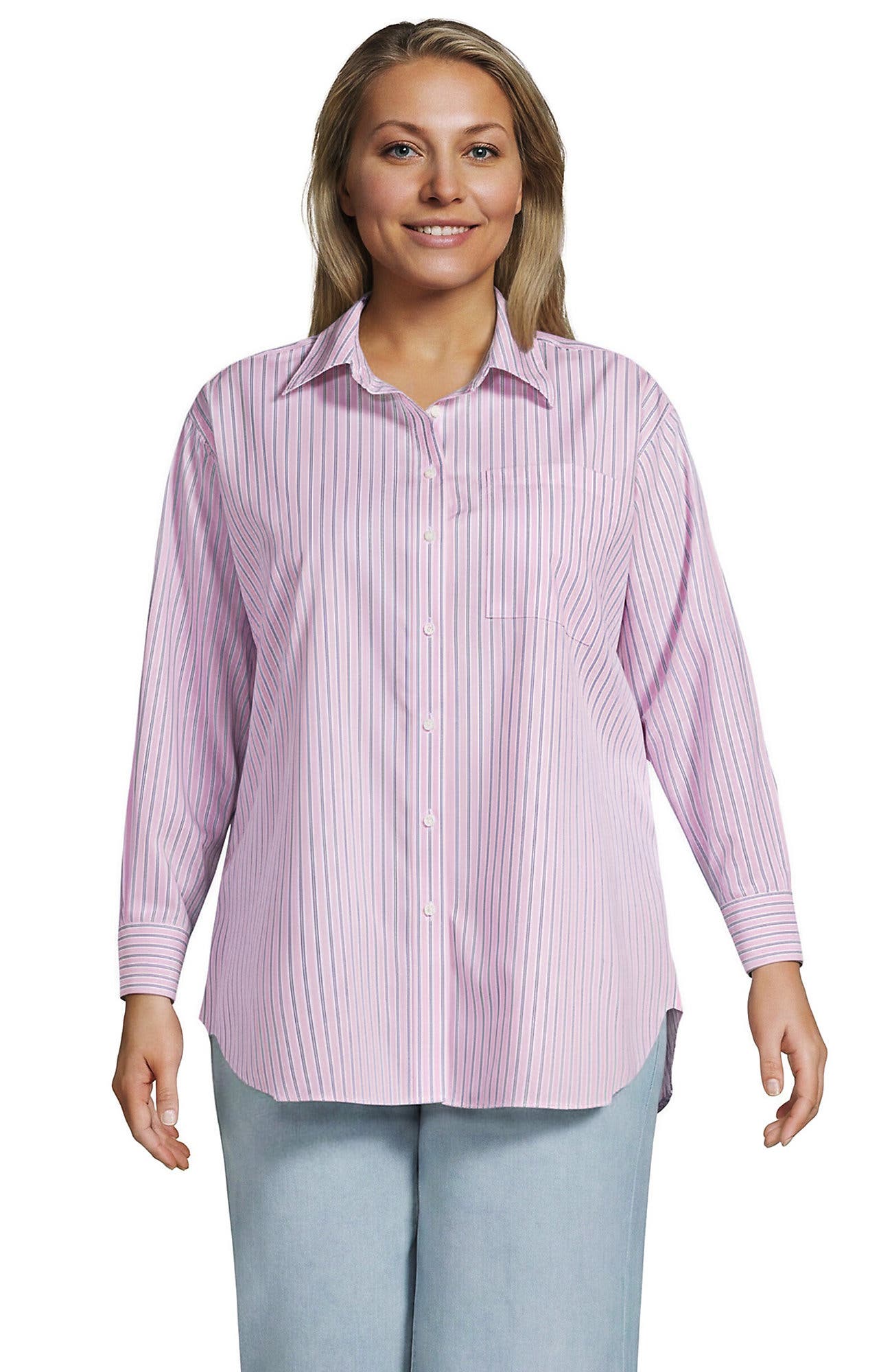Light Rose Pink Awning Stripe