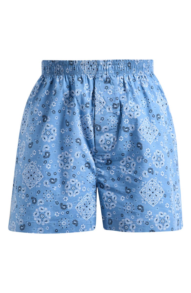 SKIMS Stretch Cotton Pajama Boxers, Main, color, Arctic Bandana
