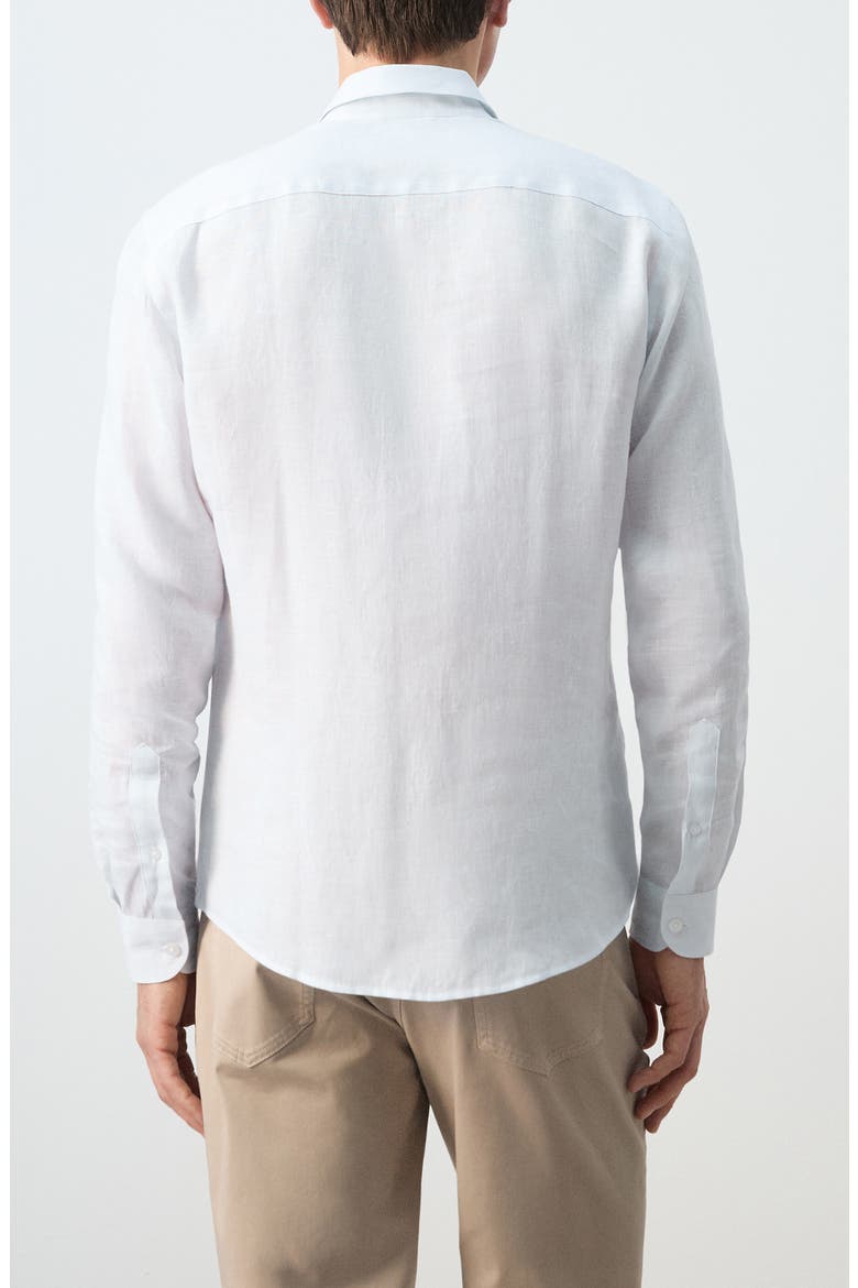 Stripe Slub Linen Button-Up Shirt, Alternate, color, SKY BLUE