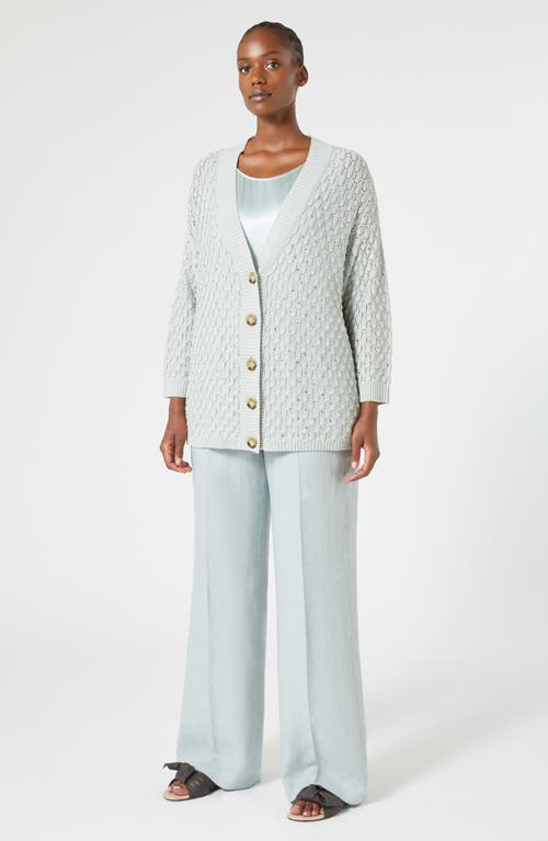 Shop Marina Rinaldi Rocco Wide Leg Linen Pants In Sage Green