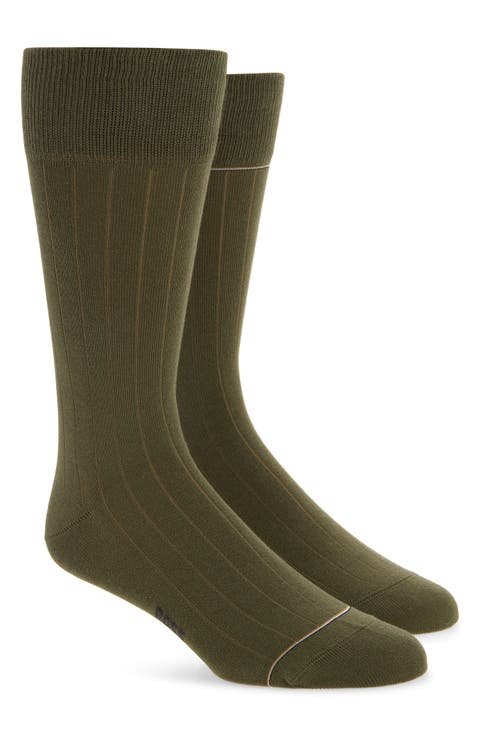 Assorted 2-Pack Cotton Blend Rib Dress Socks