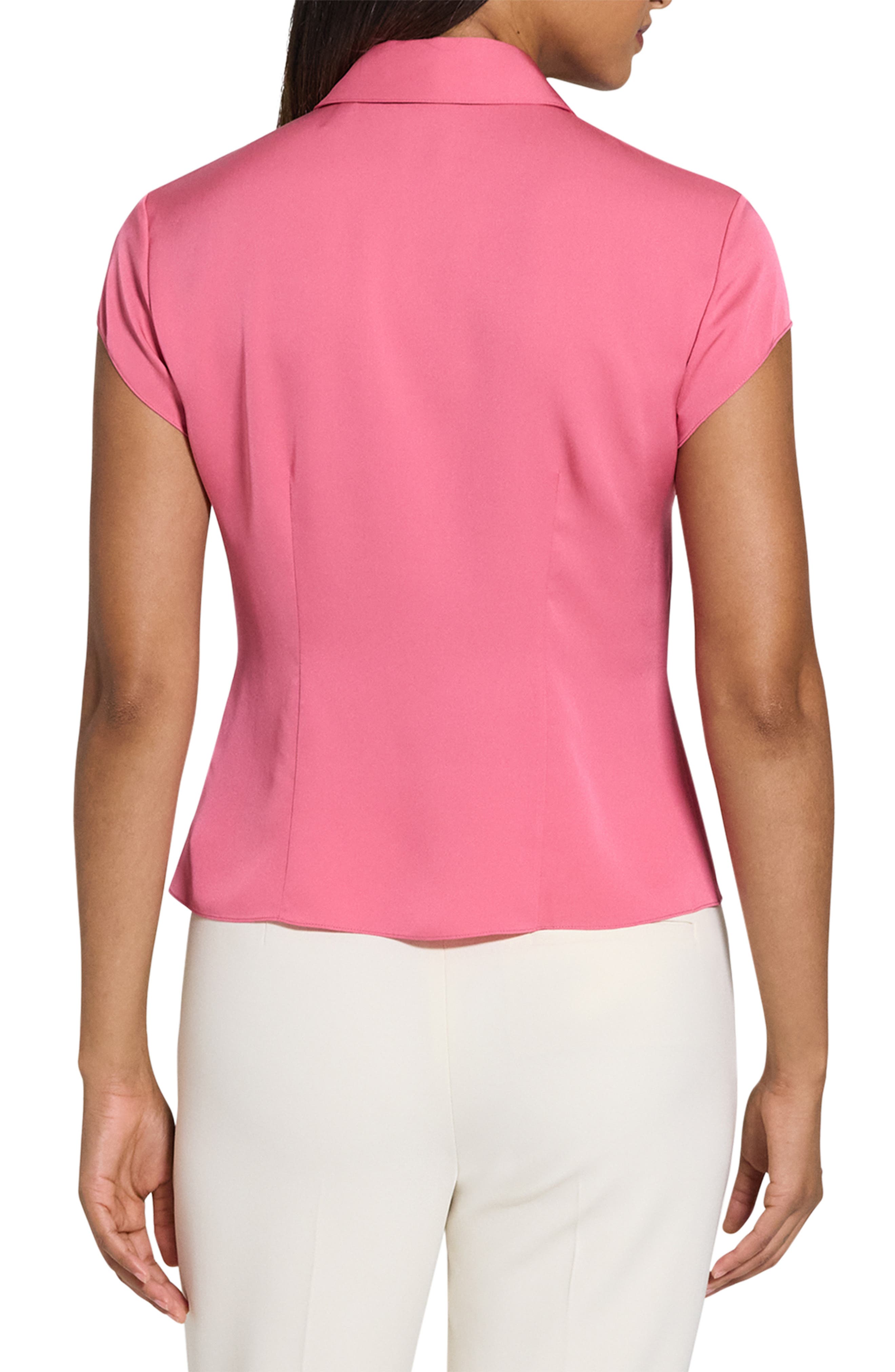 Cap Sleeve Silk Shirt - image 2
