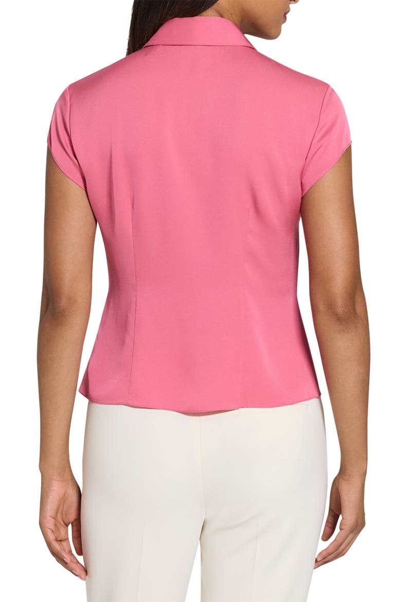 Cap Sleeve Silk Shirt, Alternate, color, BRT PINK