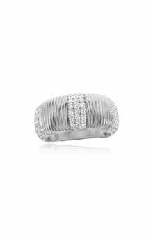 SUZY LEVIAN Pavé Cubic Zirconia Line Wide Band Ring