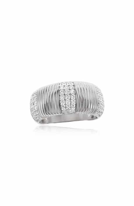 SUZY LEVIAN Pavé Cubic Zirconia Line Wide Band Ring