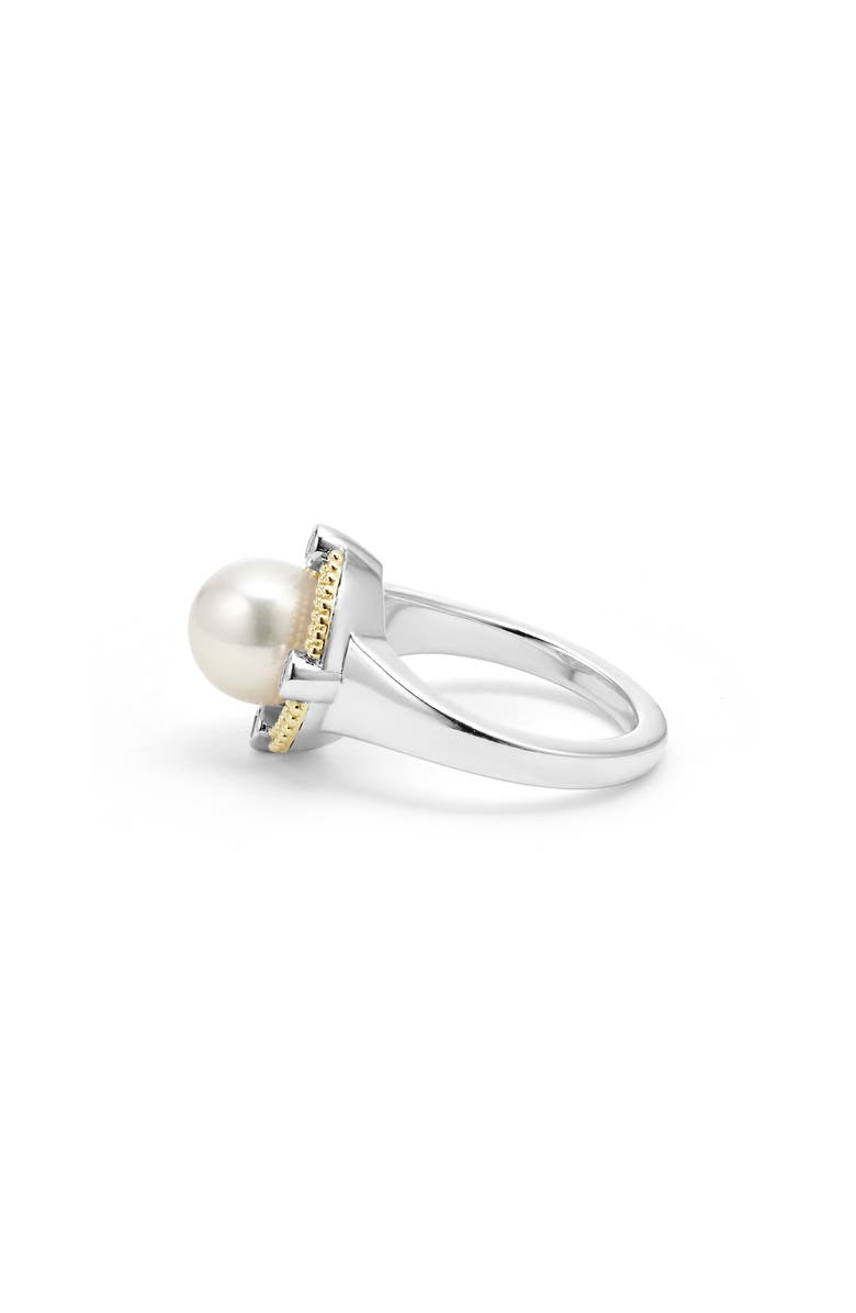 LAGOS Luna Freshwater Pearl & Diamond Lux Ring, Alternate, color, Silver