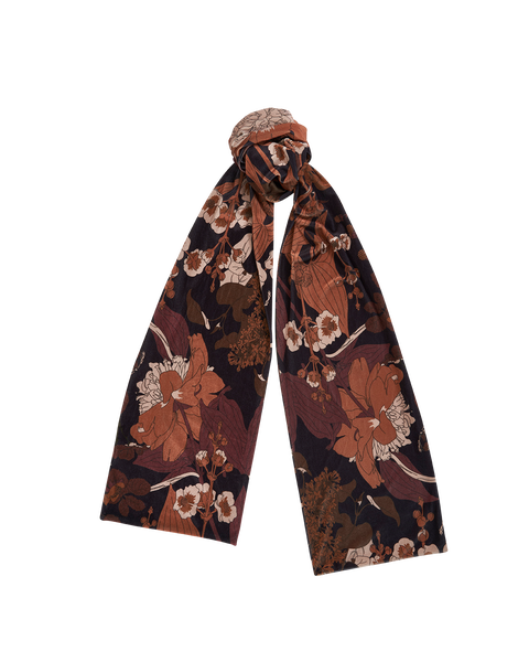 Deco Blooms Black Velvet Scarf
