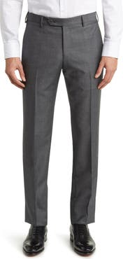 Zanella Parker Classic Wool Sharkskin Dress Pants