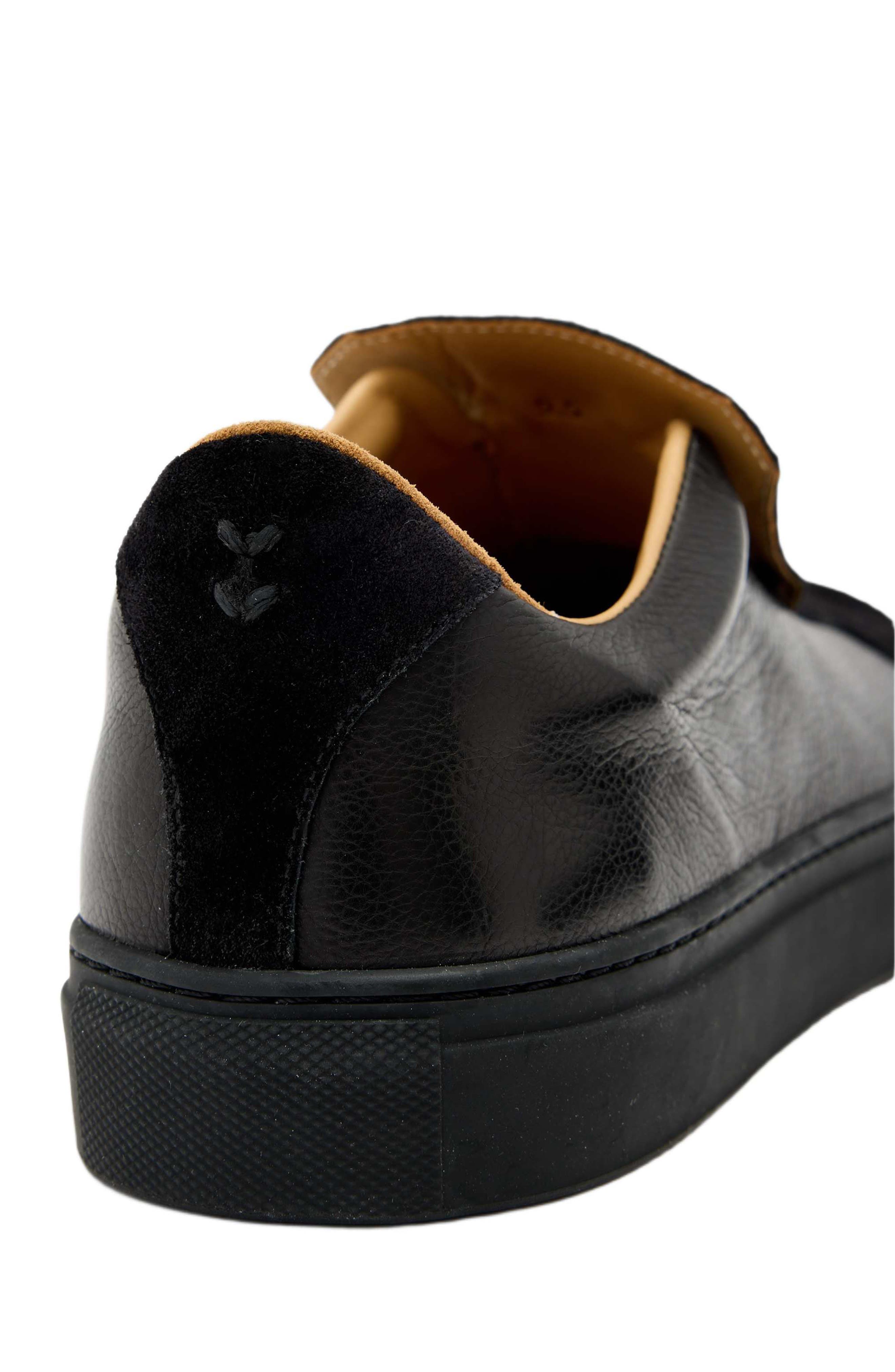 John Varvatos Reed Laceless Low Top Sneaker, Alternate, color, Black