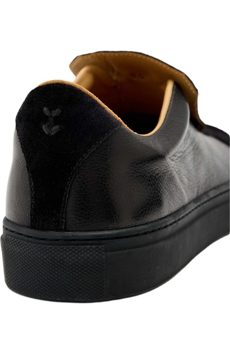 John Varvatos Reed Laceless Low Top Sneaker, Alternate, color, Black