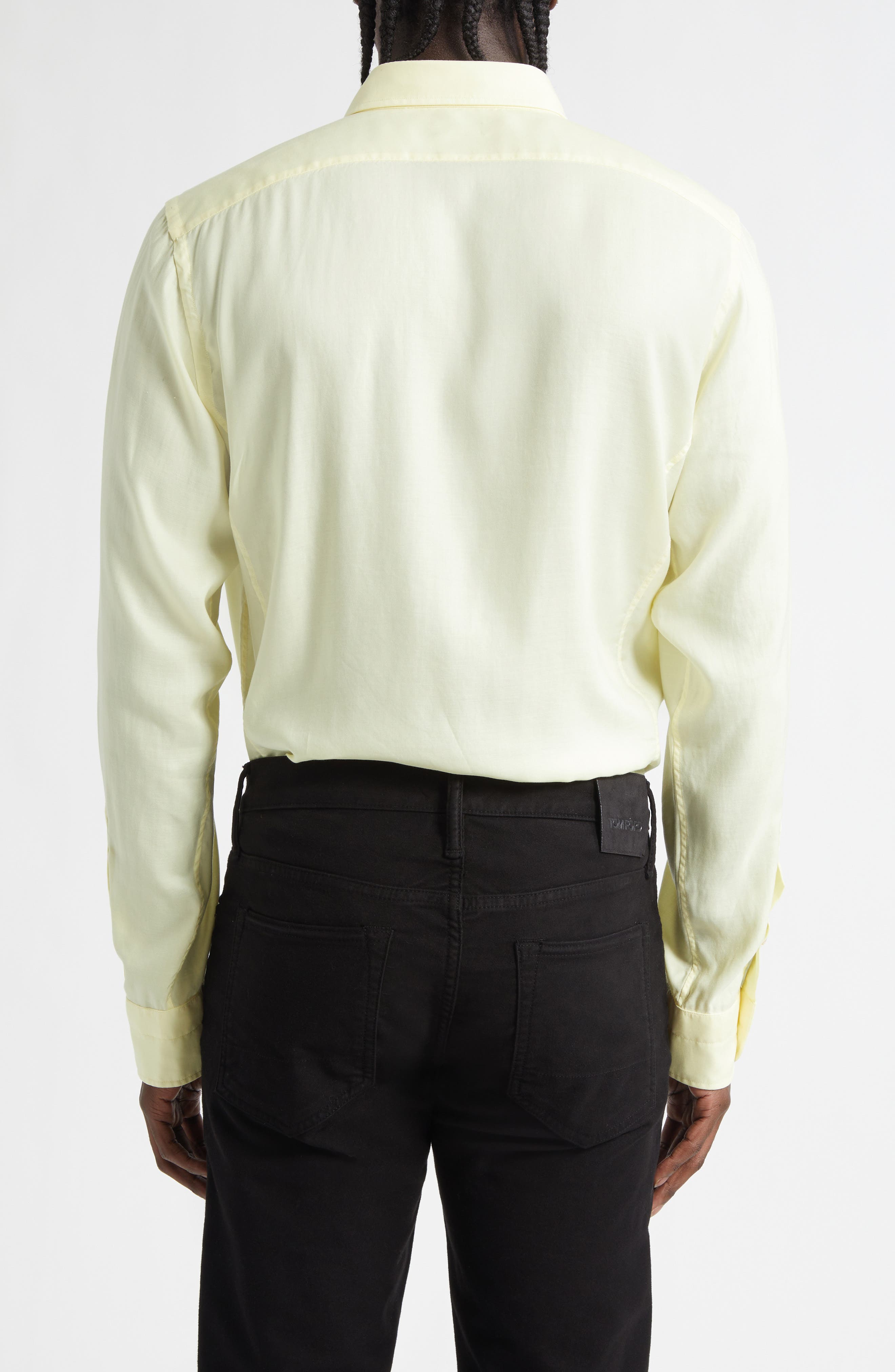 Light Fluid Gabardine Button-Down Shirt - image 2