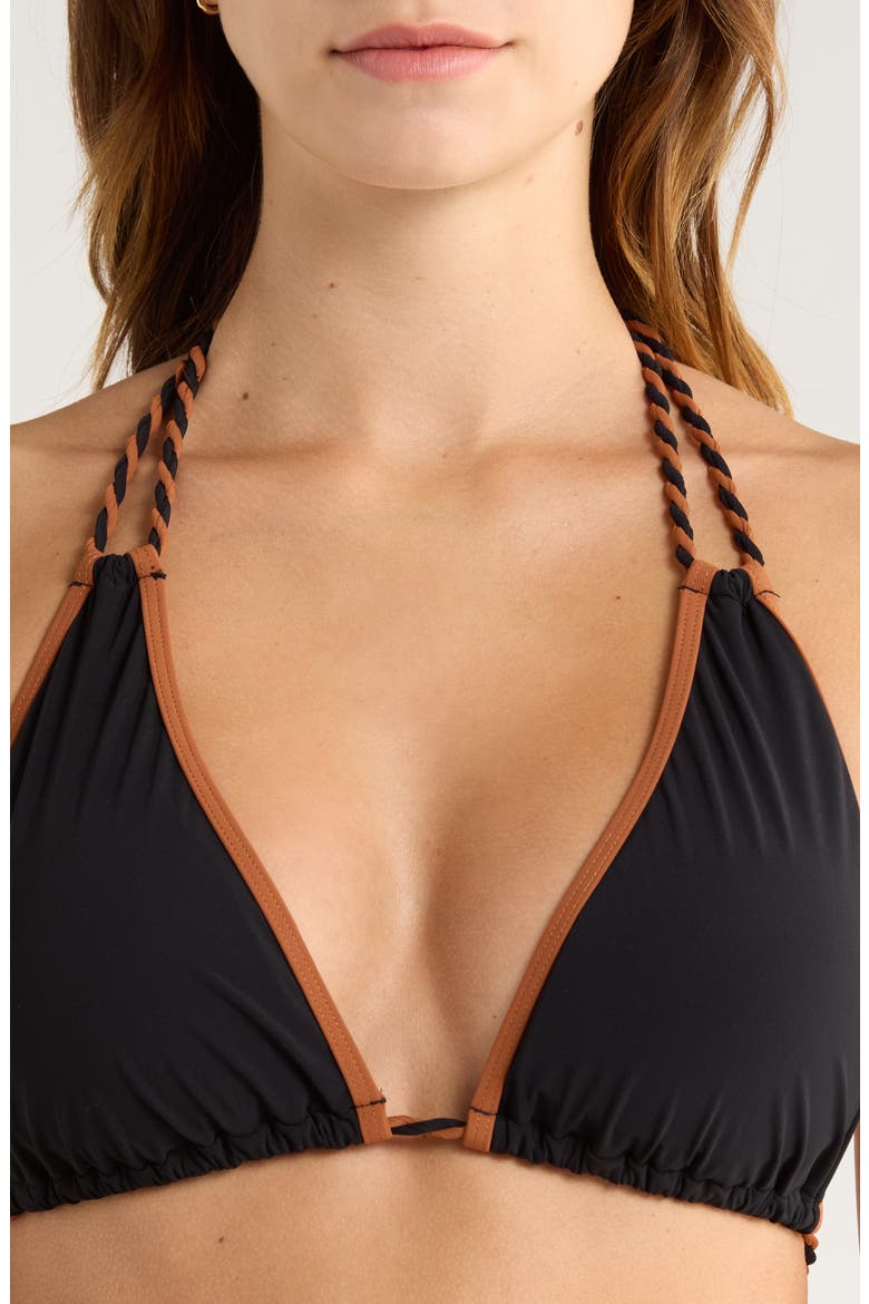 Effie Bikini Top, Alternate, color, BLACK/ BROWN