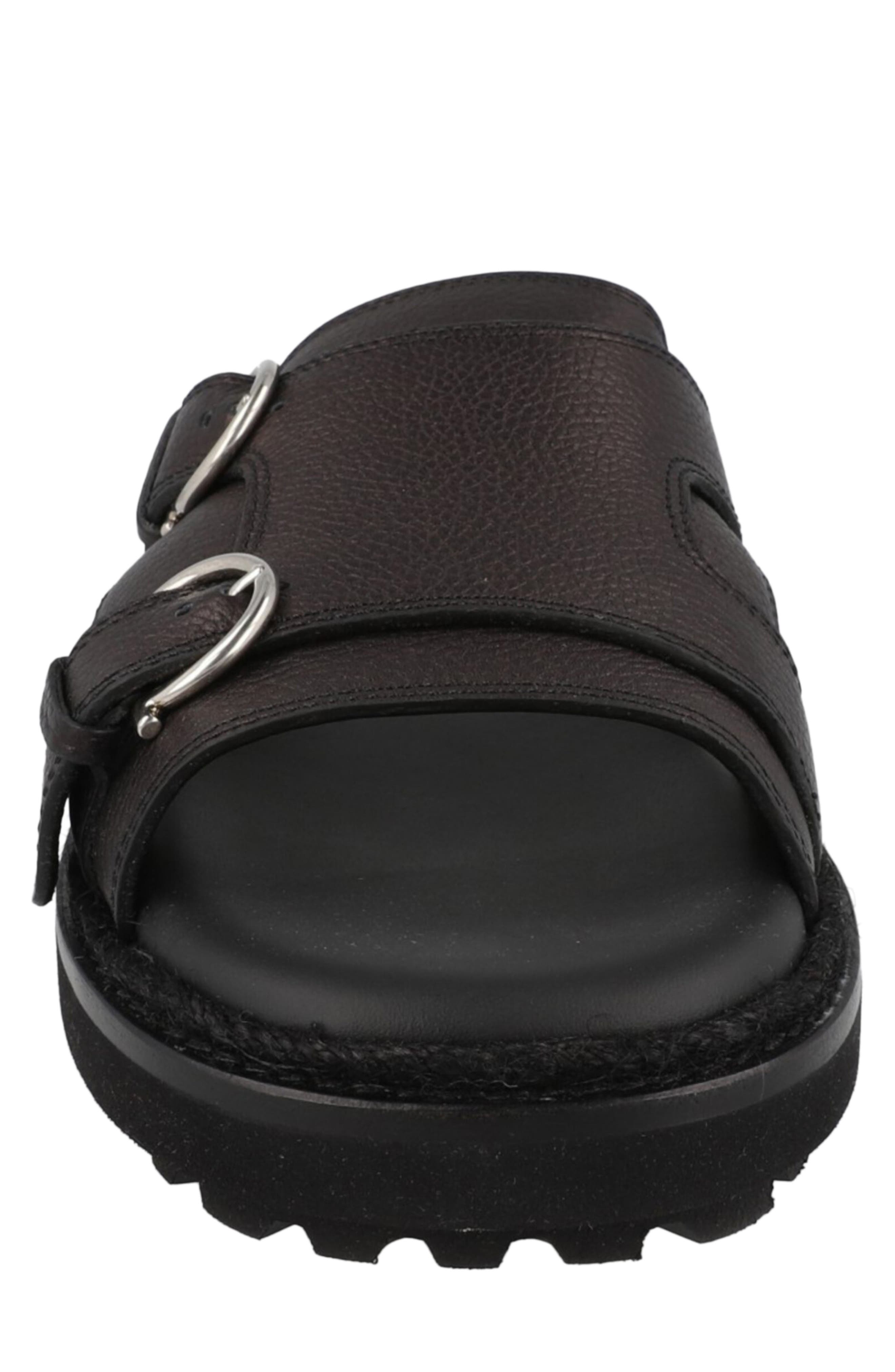 Double Strap Slide Sandal, Alternate, color, BLACK