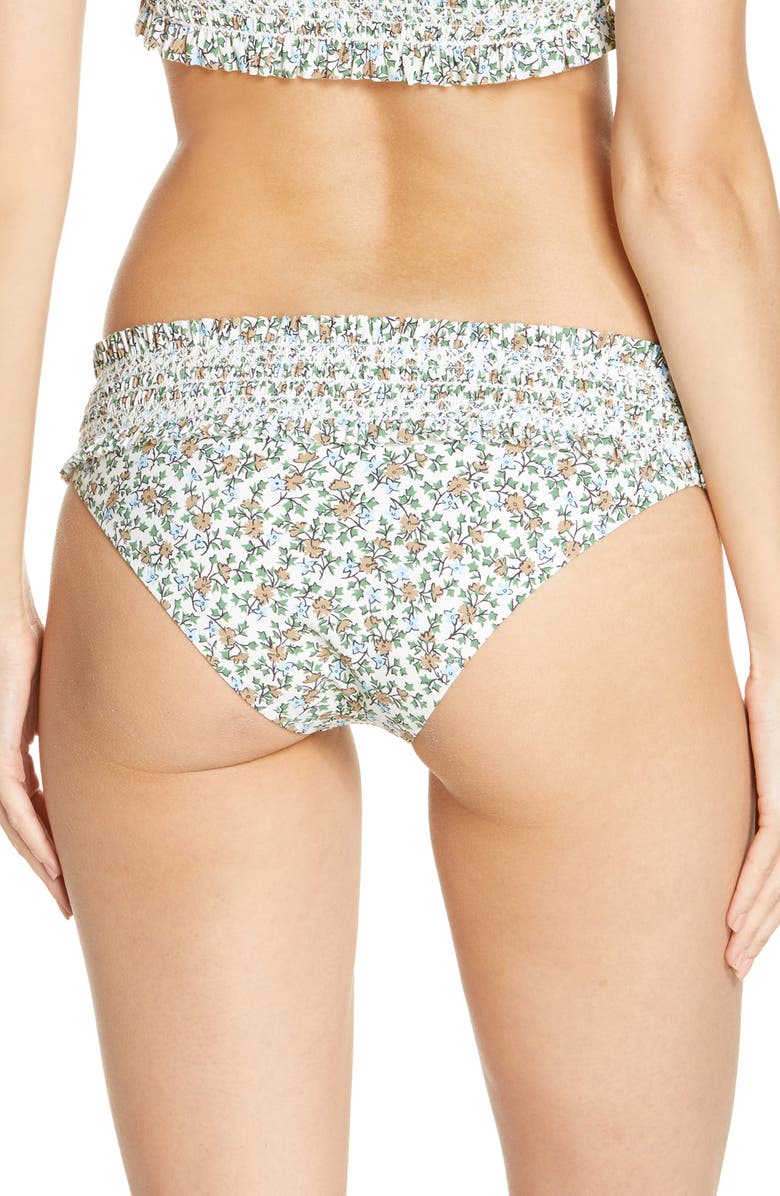 Tory Burch Costa Smocked Bikini Bottoms, Alternate, color,