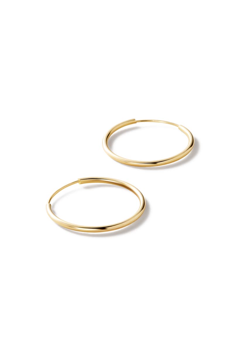Gold Slim Hoop Earrings - Medium, Alternate, color, Gold