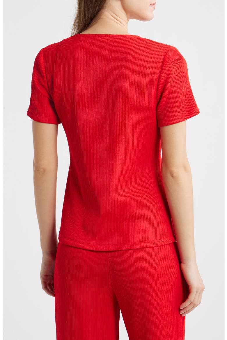 Short Sleeve Knit Button-Up Shirt, Alternate, color, BEGONIA RED