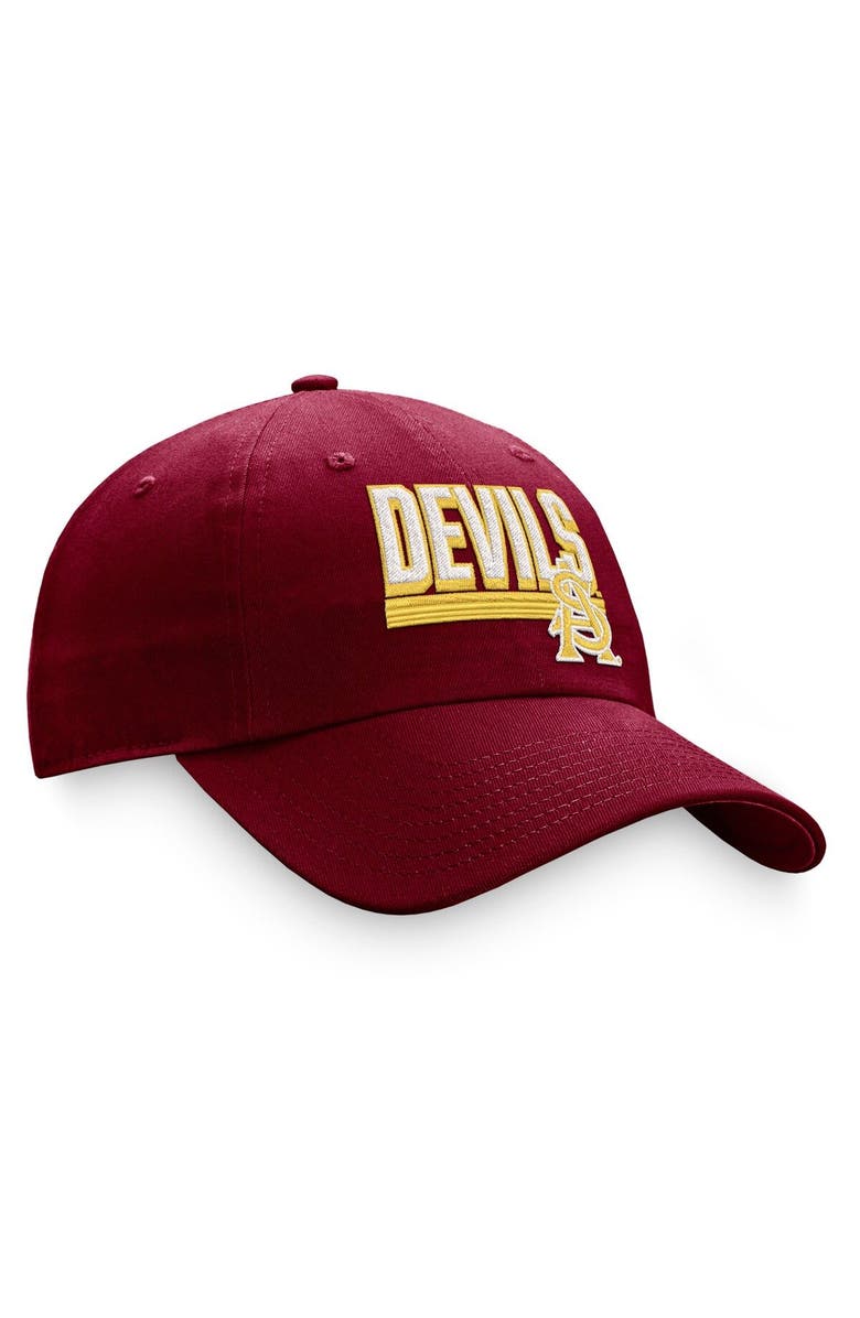 TOP OF THE WORLD Men's Top of the World Maroon Arizona State Sun Devils Slice Adjustable Hat, Alternate, color, Maroon