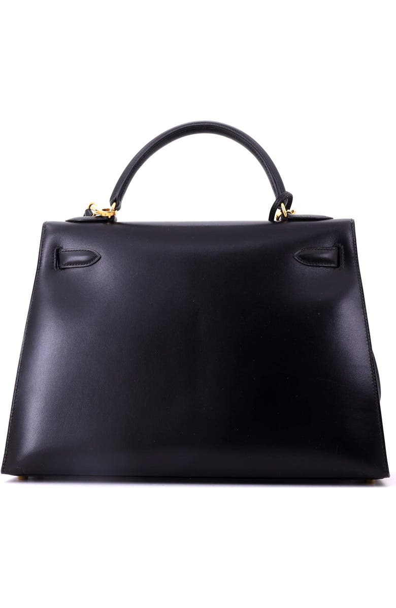Pre-Owned Hermes Kelly Handbag Black Box Calf with Gold Hardware 32, Alternate, color, Noir