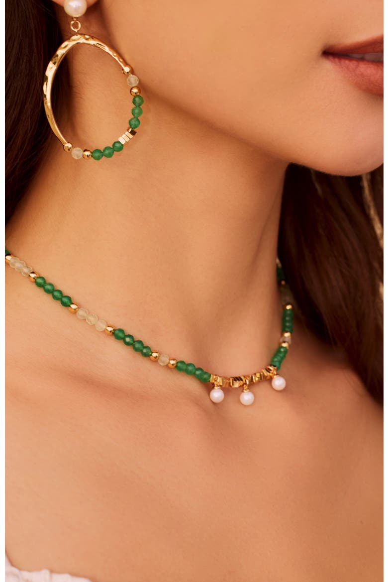 Poseidon Necklace, Alternate, color, Green & White & Gold