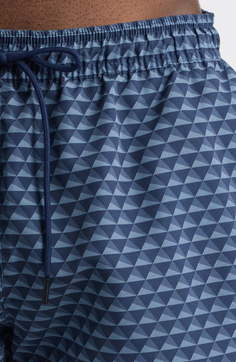 BOSS Vibe Recycled Polyester Swim Trunks, Alternate, color, Navy