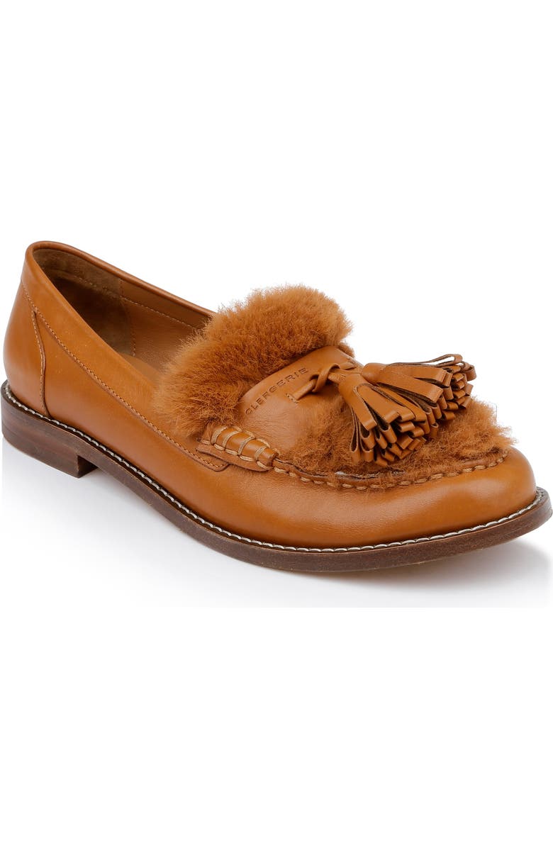 CLERGERIE Rita Faux Fur Tassel Loafer, Main, color,