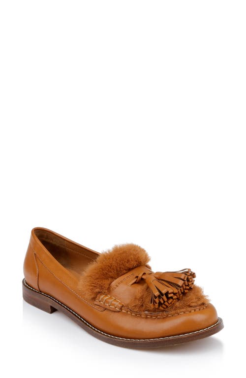 Clergerie Rita Faux Fur-trimmed Leather Loafers In Wood Cordu