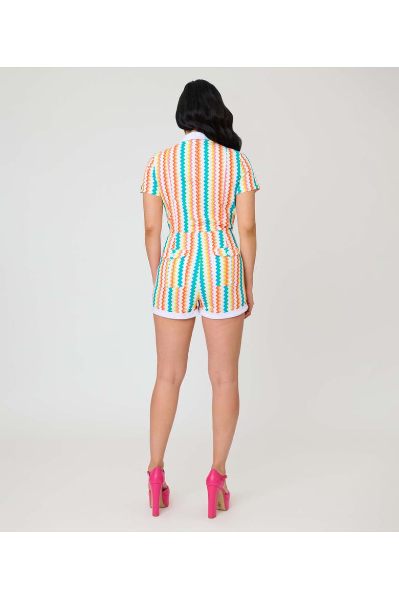 1960s Mia Romper, Alternate, color, White w/ Colored Stripe