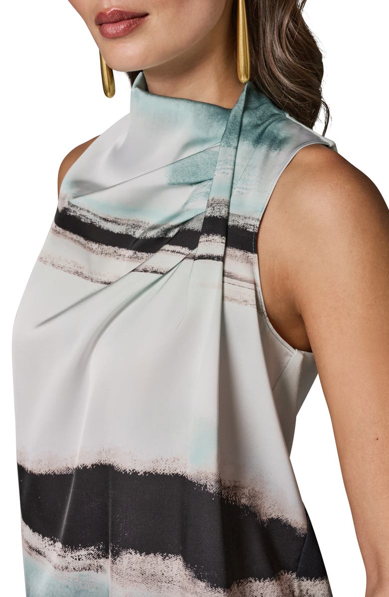 Donna Karan New York Abstract Print Drape Shoulder Tank, Alternate, color, 
