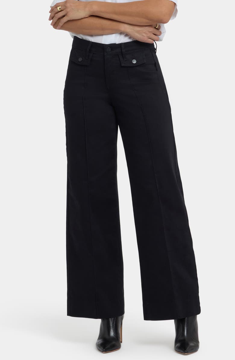 NYDJ Teresa High Waist Wide Leg Ankle Jeans, Main, color, Black