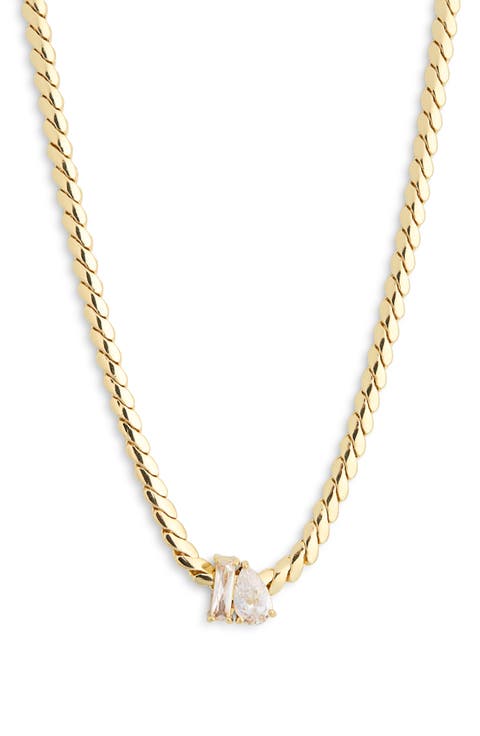 CZ Frontal Twist Chain Necklace