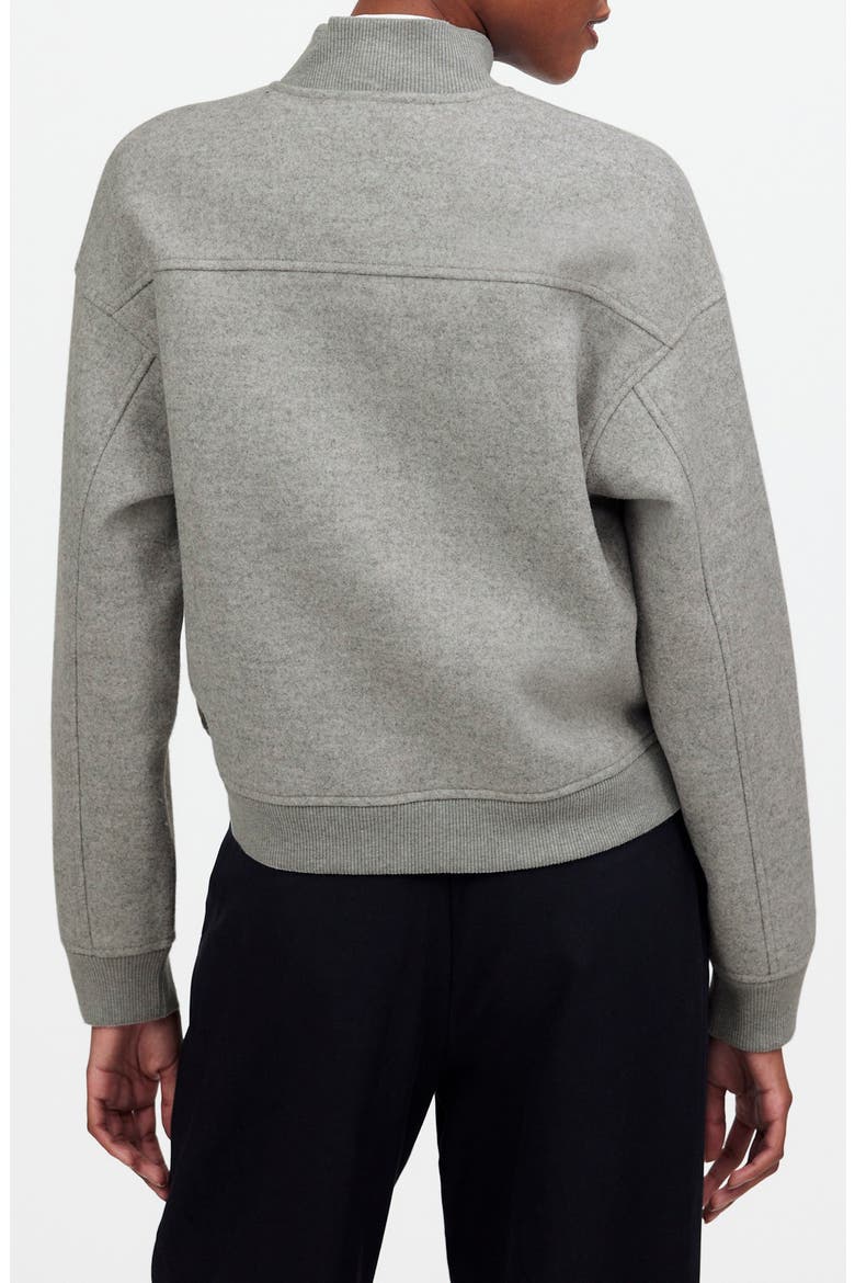 Knit Bomber Jacket, Alternate, color, HTHR CHARCOAL