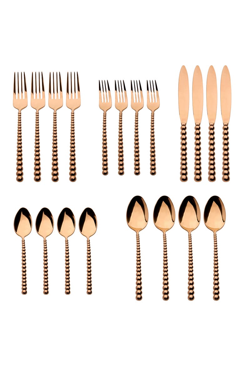 Rondure 20-Piece Flatware Set, Alternate, color, COPPER