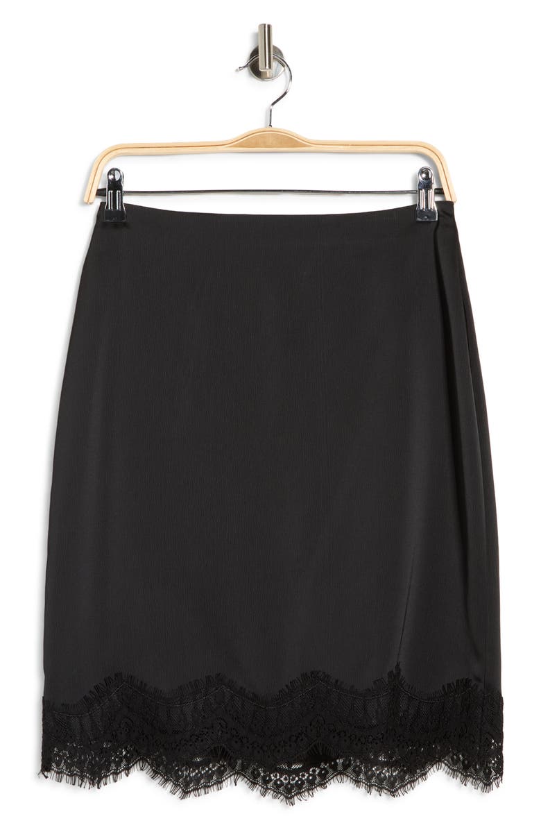 WAYF Lace Inset Midi Skirt, Main, color, Black