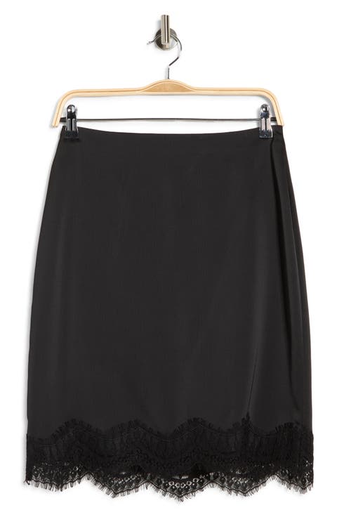 Lace Inset Midi Skirt