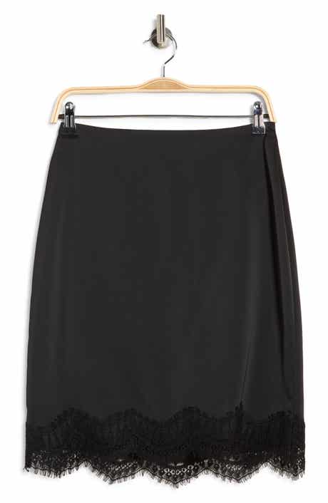 WAYF Lace Inset Midi Skirt
