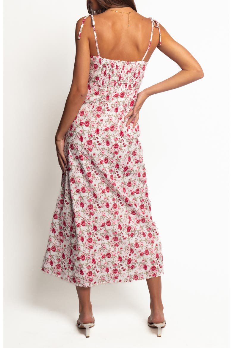 Imelda Tie Strap Midi Dress, Alternate, color, ROSE PRINT