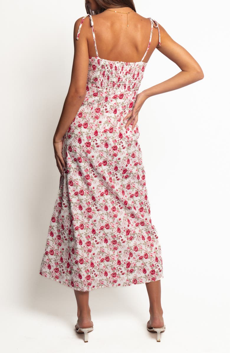 Petal & Pup Imelda Tie Strap Midi Dress, Alternate, color, Rose Print