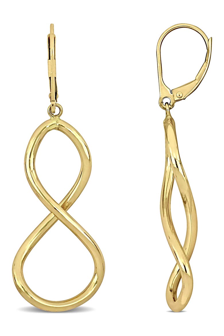 Figure Eight Leverback Earrings, Main, color, GOLD