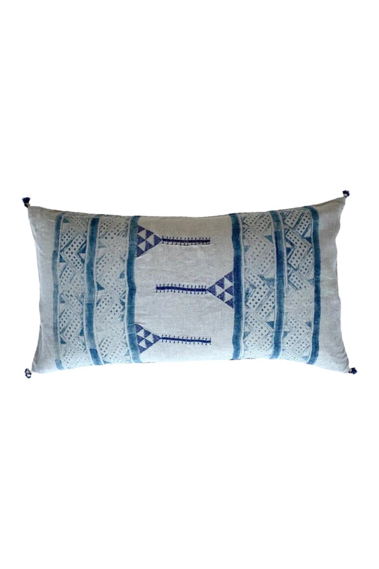 Mancala Indigo Lumbar Pillow, Main, color, Indigo