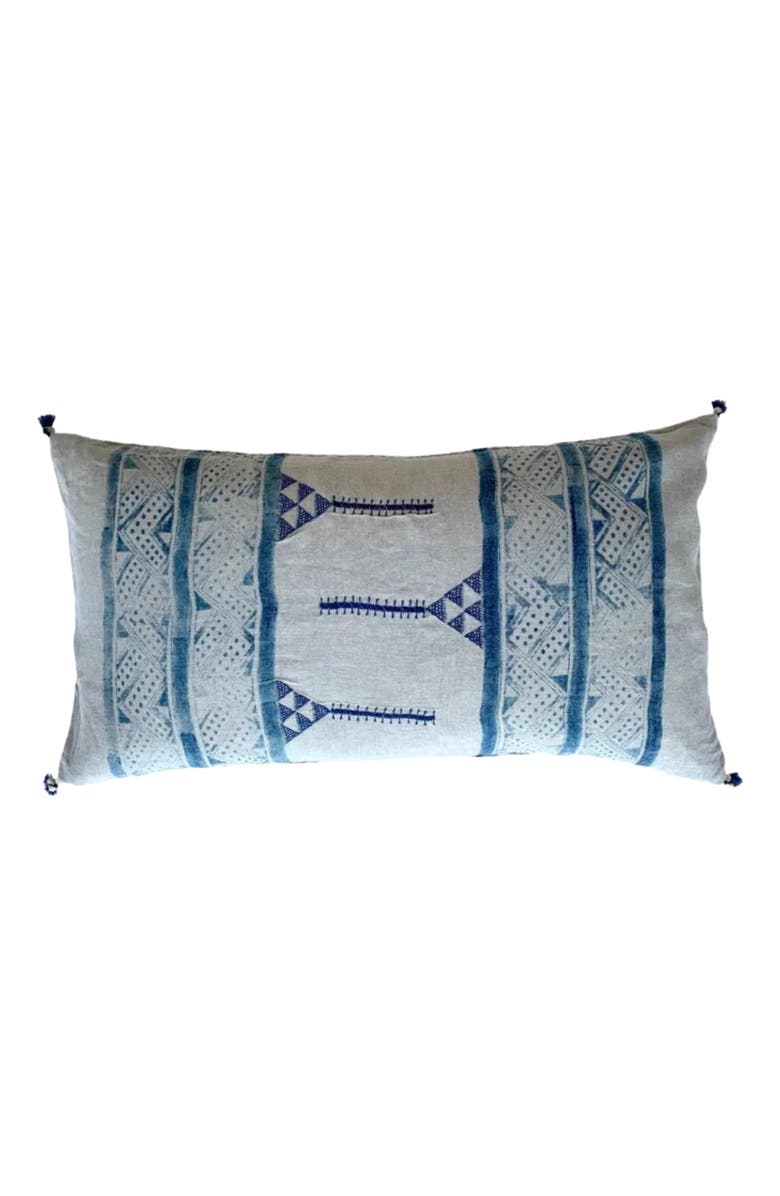Alamwar Mancala Indigo Lumbar Pillow, Main, color, Indigo