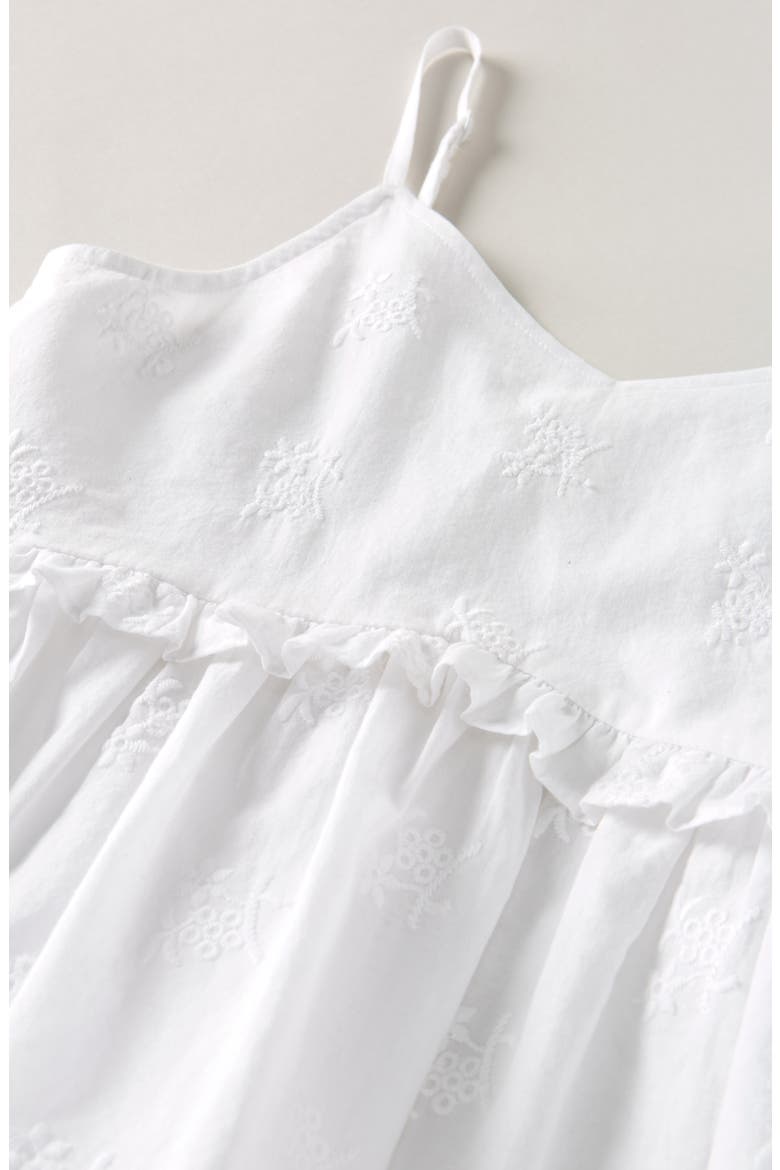 Kids' Floral Embroidered Cotton Camisole, Alternate, color, WHITE