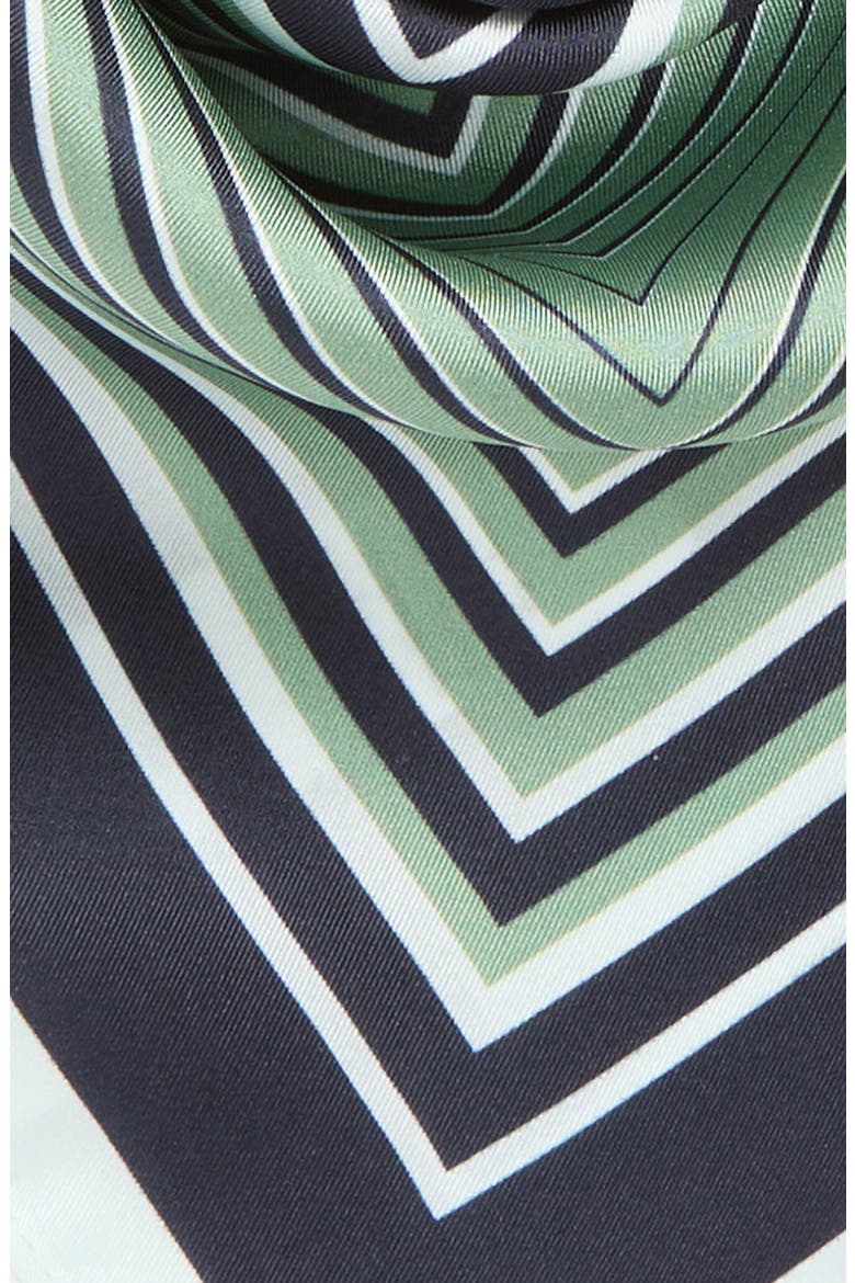 Print Silk Square Scarf, Alternate, color, GREEN SQUARE GEO